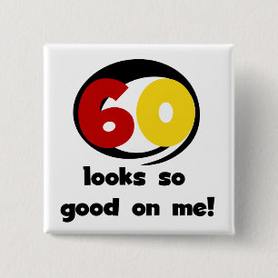 私でよい60の一見そうTシャツおよびギフト 缶バッジ