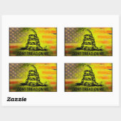 私でガズデンの旗の米国旗を踏まないで下さい 長方形シール (シート)