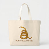 私でヘビのトートバックを踏まないで下さい ラージトートバッグ (正面)