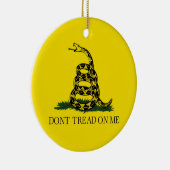 私で政治ガズデンの旗を踏まないで下さい セラミックオーナメント (右)