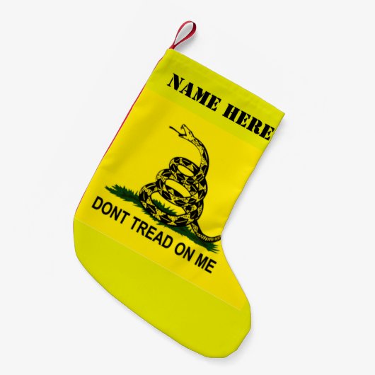 私で踏まないで下さい スモールクリスマスストッキング (正面 (吊り時))