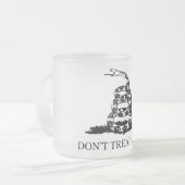 私で踏まないで下さい フロストグラスマグカップ (正面左)