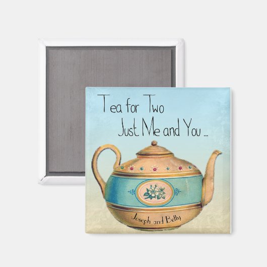 私とお前の二人にお茶をパーソナライズされた マグネット (正面/裏面)