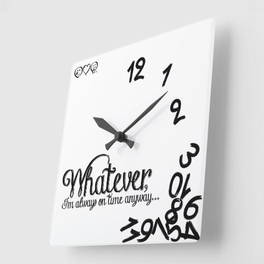 、私とにかく時間通り…常にであるものは何でも スクエア壁時計 (傾斜)