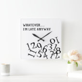 、私とにかく遅いものは何でも時間を記録して下さい スクエア壁時計 (ホーム)