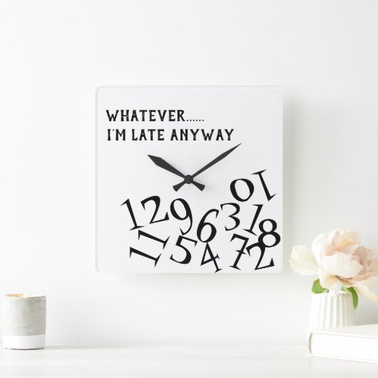 、私とにかく遅いものは何でも時間を記録して下さい スクエア壁時計 (ホーム)