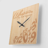 、私とにかく遅いものは何でも-のどは木製の一見を刻みます スクエア壁時計 (傾斜)