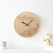 、私とにかく遅いものは何でも-のどは木製の一見を刻みます ラージ壁時計 (ホーム)