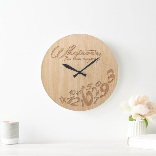 、私とにかく遅いものは何でも-のどは木製の一見を刻みます ラージ壁時計 (ホーム)