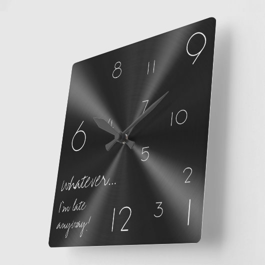 、私とにかく遅いものは何でも! 白黒モダン スクエア壁時計 (傾斜)