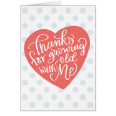 私との成長する古い彼のための記念日カード (正面)