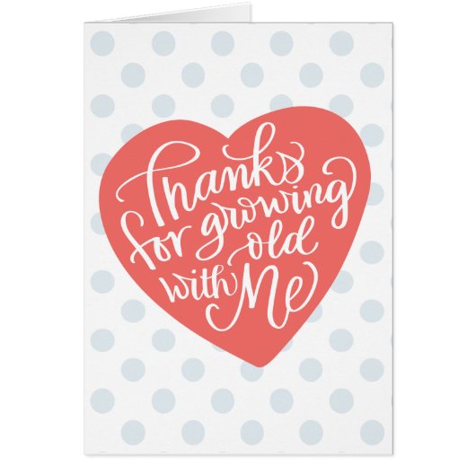 私との成長する古い彼のための記念日カード (正面)