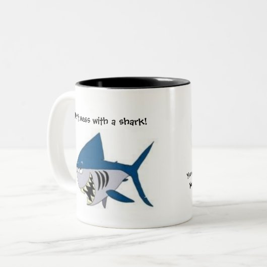 私とのsharksYouの混乱と、…台なしにします ツートーンマグカップ (正面左)