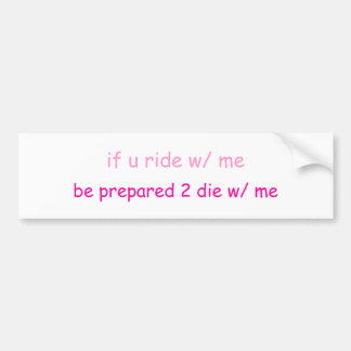 私とのuなら乗車… バンパーステッカー