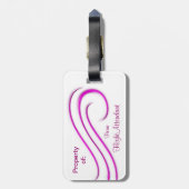 私とはえの自由なピンクおよび白い荷物のラベル結婚して下さい ラゲッジタグ (裏面縦)