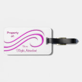 私とはえの自由なピンクおよび白い荷物のラベル結婚して下さい ラゲッジタグ (裏面横)