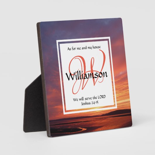 私とカスタム私の家のためのキリスト教のモノグラム フォトプラーク (正面)