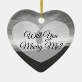 私とカップルの提案のクリスマスのオーナメント結婚して下さい セラミックオーナメント (正面)