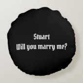 私とパーソナライズされた結婚してくれる？提案クッション ラウンドクッション (裏面)