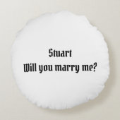 私とパーソナライズされた結婚してくれる？提案クッション ラウンドクッション (裏面)