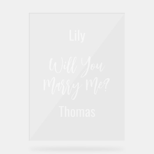 私とパーソナライズされた結婚して アクリルサイン (正面)