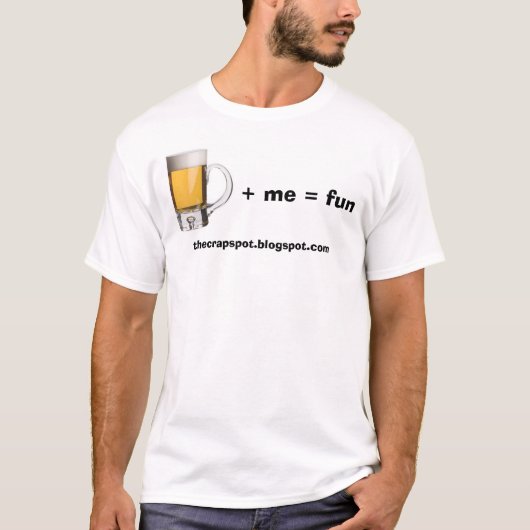 私とビール同輩のおもしろい Tシャツ (正面)