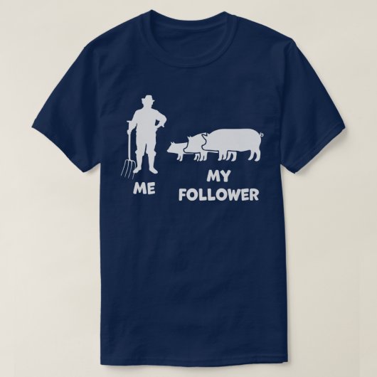 私とフォロワーのおもしろい農家豚農家料 Tシャツ (デザイン正面)