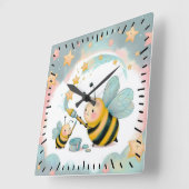 私とベビービー スクエア壁時計 (傾斜)