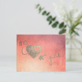 私とユーハートパズルラブバレンタインバラ金ゴールド シーズンポストカード (スタンド正面)