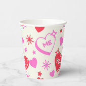 私とユーロマンチックハート紙カップ 紙コップ (左)