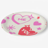 私とユーロマンチックハート紙プレート ペーパープレート (アングル)