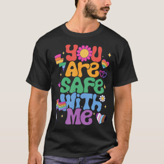 私と一緒なら安心LGBT レズビアン ゲイ バイセクシャル Tシャツ