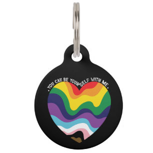 私と一緒なら自分らしくいられるよ LGBT トランスジェンダー ゲイ ペット ネームタグ