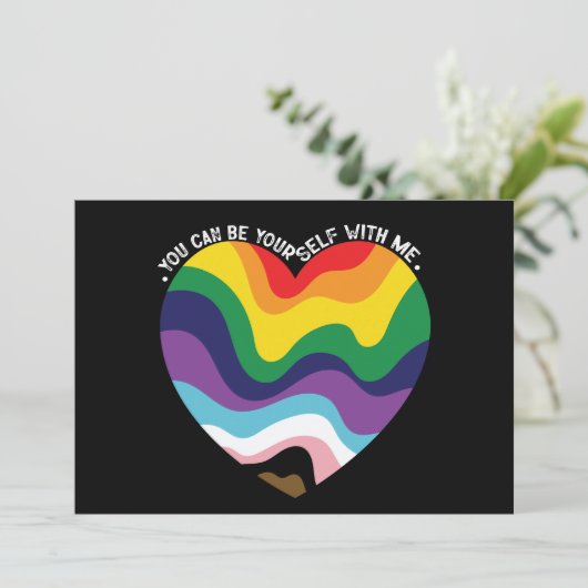 私と一緒にいればありのままの自分でいられる LGBT トランスジェンダー ゲイ 招待状 (スタンド正面)