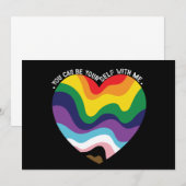 私と一緒にいればありのままの自分でいられる LGBT トランスジェンダー ゲイ 招待状 (正面/裏面)