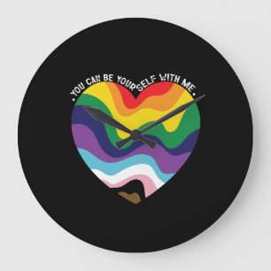私と一緒にいれば自分らしくいられる LGBT トランスジェンダー ゲイ ラージ壁時計
