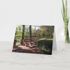 私と一緒にこのベンチに座りなさい サンキューカード