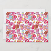 私と一緒にブランチしよう ピンクの誕生日招待状 招待状 (裏面)