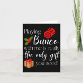 私と一緒にブンコをプレイするのが楽しいクリスマスプレゼント カード (正面)