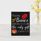 私と一緒にブンコをプレイするのが楽しいクリスマスプレゼント カード (黄色い花)