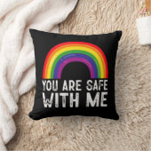 私と一緒に安全Lgbtqプライド月虹 クッション (ブランケット)