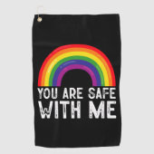 私と一緒に安全Lgbtqプライド月虹 ゴルフタオル (正面)