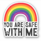 私と一緒に安全Lgbtqプライド月虹 シール (正面)