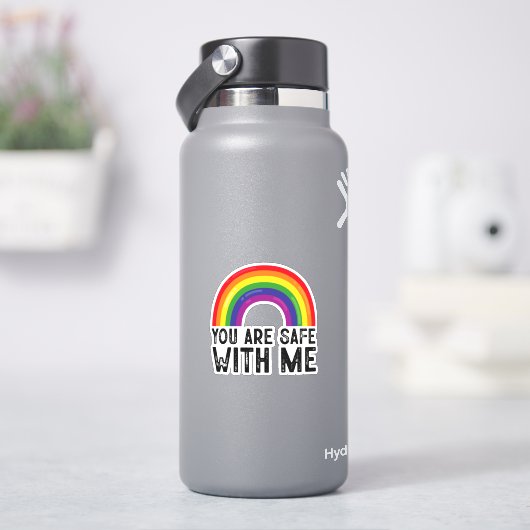 私と一緒に安全Lgbtqプライド月虹 シール (HydroFlask)