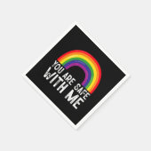 私と一緒に安全Lgbtqプライド月虹 スタンダードカクテルナプキン (角)