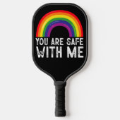 私と一緒に安全Lgbtqプライド月虹 ピックルボールラケット (正面)