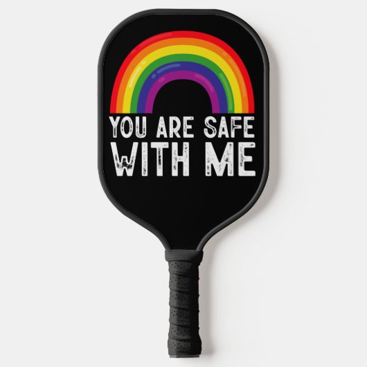 私と一緒に安全Lgbtqプライド月虹 ピックルボールラケット (正面)