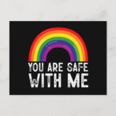 私と一緒に安全Lgbtqプライド月虹 ポストカード (正面)