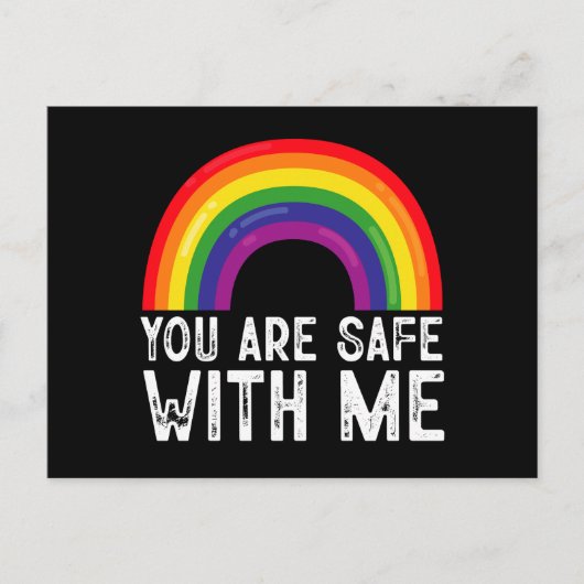 私と一緒に安全Lgbtqプライド月虹 ポストカード (正面)
