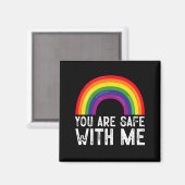 私と一緒に安全Lgbtqプライド月虹 マグネット (正面/裏面)